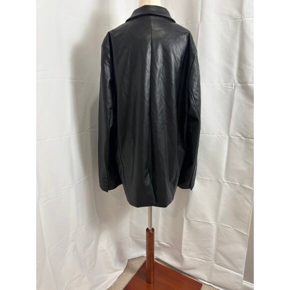 NWT Vigoss Faux Leather Blazer - Black - Size 3x - Picture 2 of 8